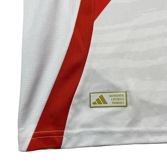 Adidas Peru Soccer Jersey Mens XL National Team Copa America 24 White Red Slash - Picture 4 of 8